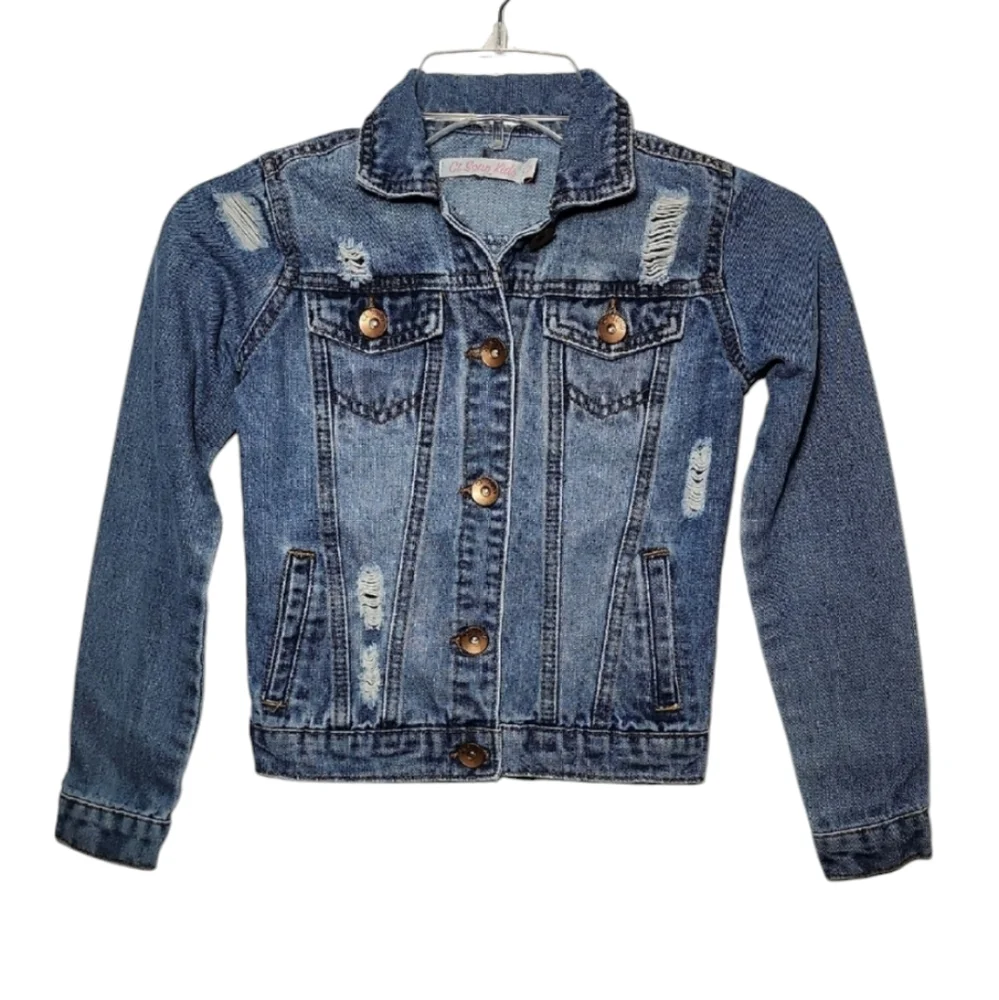 Ci Sono Kids Distressed Denim Jacket blue Size‎ XS/7